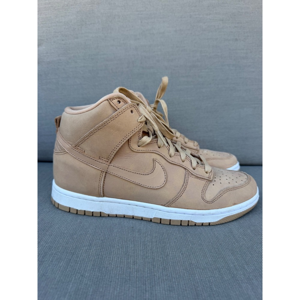 Nike Dunk High Vachetta Tan Leather High Top Sneakers Women 9 Neutral DX2044-201